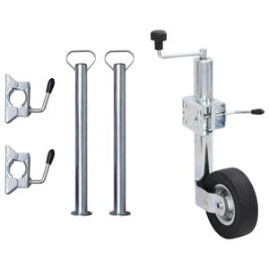 vidaXL Roda macaco reboque 2 tubos suporte/3 bra&ccedil;adeiras divis&atilde;o 60 mm