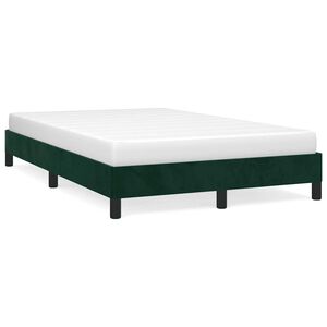 vidaXL Estrutura de cama sem colch&atilde;o 120x200 cm veludo verde-escuro