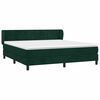 vidaXL Cama com molas/colch&atilde;o 180x200 cm veludo verde-escuro