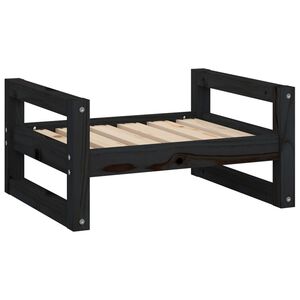vidaXL Cama para c&atilde;es 55,5x45,5x28 cm madeira de pinho maci&ccedil;a preto