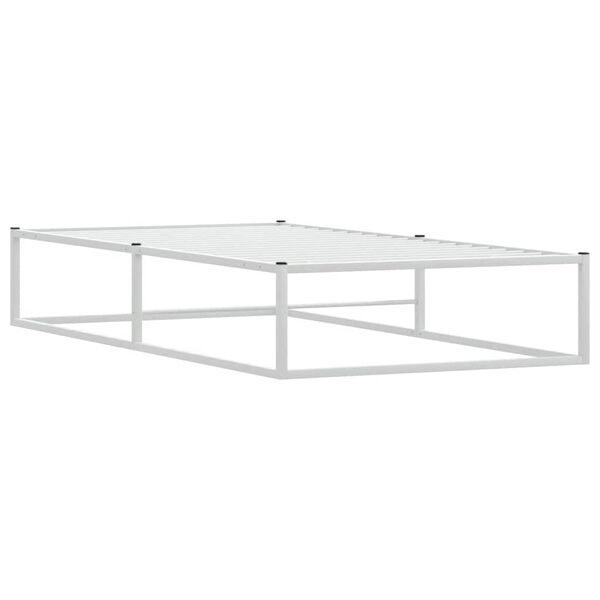 vidaXL Estrutura de cama sem colch&atilde;o branco 100x200 cm metal
