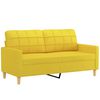 vidaXL Sof&aacute; 2 lug. + almofadas decorativas 140 cm tecido amarelo-claro