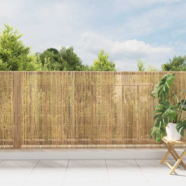 vidaXL Cerca de Bambu Castanho 400 x 125 cm Bambu