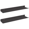 vidaXL Prateleira de Parede 2 pcs Preto 40 x 8,5 x 2,5 cm