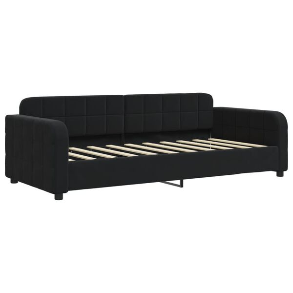 vidaXL Sof&aacute;-cama com gavet&atilde;o e gavetas 90x190 cm veludo preto