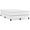 vidaXL Estrutura de cama com molas 120x200 cm couro artificial branco