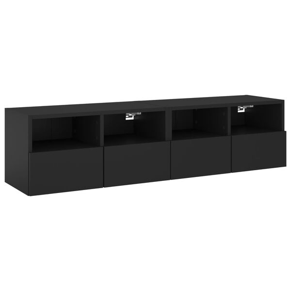 vidaXL M&oacute;veis de parede p/ TV 2 pcs 60x30x30cm derivados madeira preto