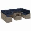 vidaXL Conjunto de Sof&aacute; de Jardim 10 pcs Cinza e Azul Marinho