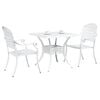 vidaXL Conjunto de Mesa de Jardim 3 pcs Branco Alum&iacute;nio Fundido