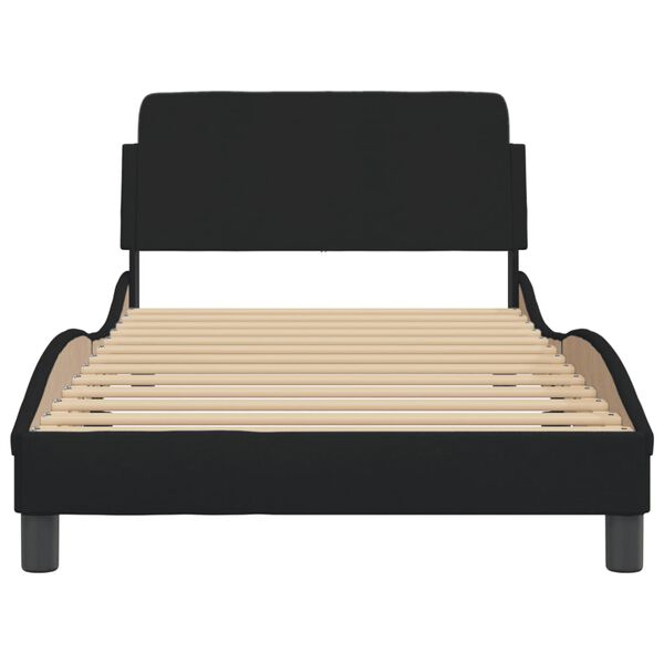 vidaXL Estrutura de cama Dover 100x200 cm tecido preto