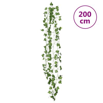 vidaXL Grinaldas de hera artificiais 12 pcs 200 cm verde
