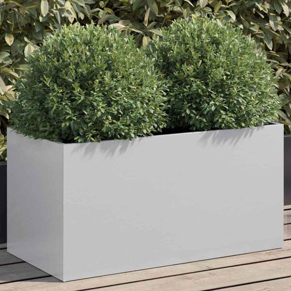 vidaXL Vaso/floreira 62x30x29 cm a&ccedil;o galvanizado prateado