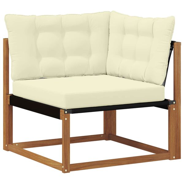 vidaXL Conjunto de Sof&aacute;s para Exterior 7 pcs Natural e Creme