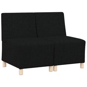 vidaXL Unidade de Sof&aacute; Modular Sem Bra&ccedil;os 2 unid. Preto tecido