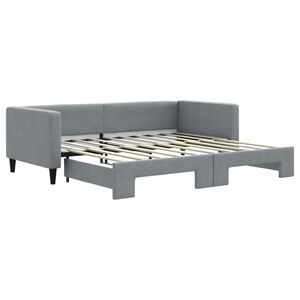 vidaXL Sof&aacute;-cama com gavet&atilde;o 90x190 cm tecido cinzento-claro