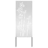 vidaXL Tela de Privacidade para Jardim Floral Prateado 50 x 140 cm