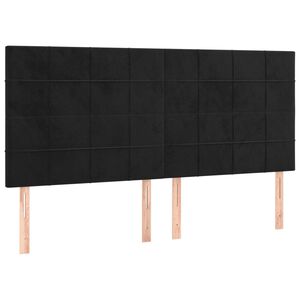 vidaXL Cabeceira Preta 180x5x118/128 cm Veludo