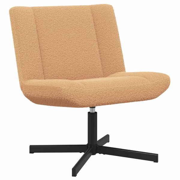 vidaXL Cadeira girat&oacute;ria Bege 63 x 75 x 76 cm Pele de Ovelha