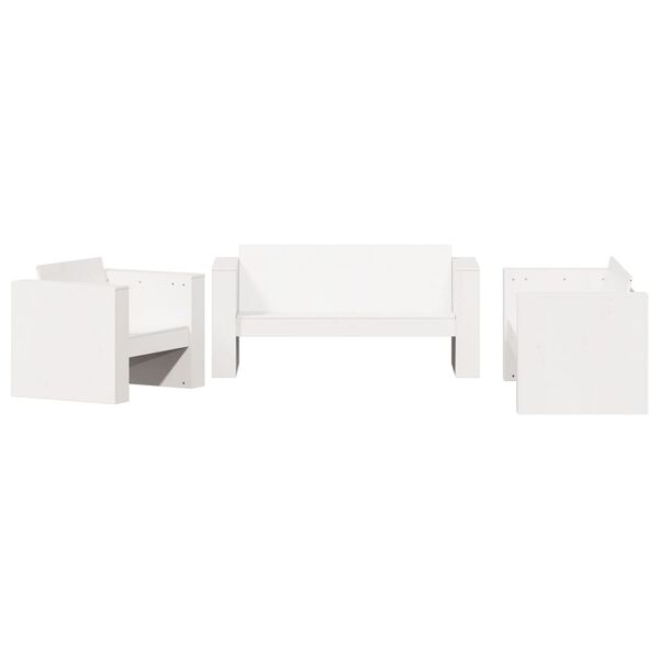 vidaXL 2 pcs conjunto lounge de jardim madeira de pinho maci&ccedil;a branco
