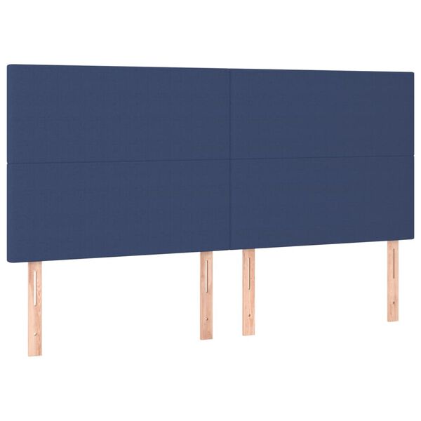 vidaXL Cabeceira Azul 180x5x118/128 cm Tecido