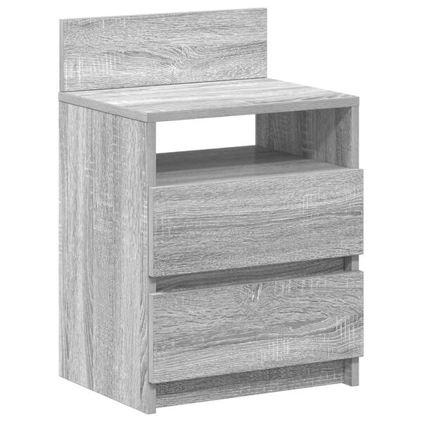 vidaXL Mesa de cabeceira com 2 gavetas 40x33x60 cm cinzento sonoma