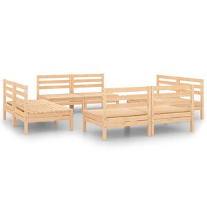 vidaXL 8 pcs conjunto lounge de jardim pinho maci&ccedil;o
