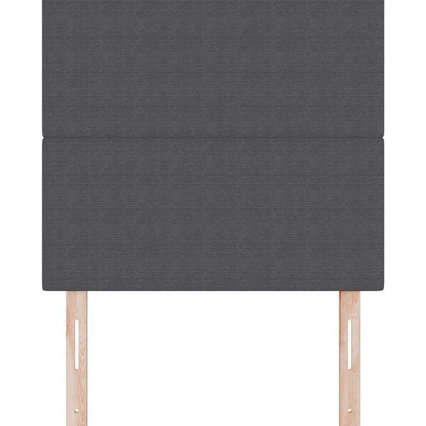 vidaXL Cabeceira com cabeceira Cinza Escuro 90 cm Couro Sint&eacute;tico