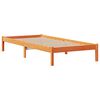 vidaXL Cama com estante sem colch&atilde;o 75x190cm pinho maci&ccedil;o castanho-mel