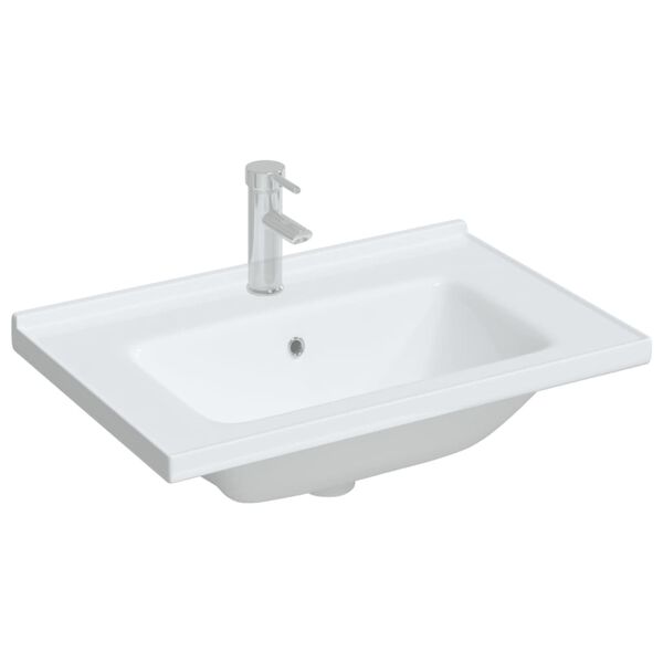 vidaXL Lavat&oacute;rio casa de banho retangular 71x48x19,5cm cer&acirc;mica branco