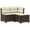 vidaXL Sof&aacute; de Jardim 3 Lugares com Almofadas visual Rattan 3 lugar PP