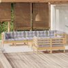 vidaXL 9 pcs conjunto lounge de jardim + almofad&otilde;es cinza pinho maci&ccedil;o