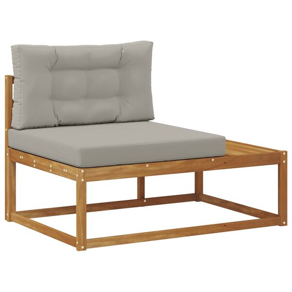 vidaXL Conjunto de Sof&aacute;s para Exterior 3 Pe&ccedil;a Cinza Natural e Claro