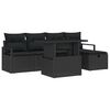 vidaXL Conjunto de Sof&aacute; de Jardim 6 unid. Preto vime PE