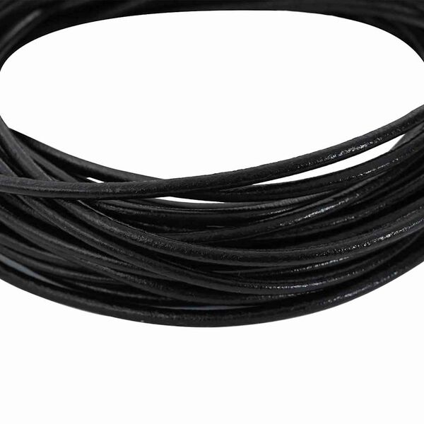 vidaXL Corda de Couro Preto &Oslash;3 mm x 5 m Couro