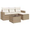 vidaXL 5 pcs conjunto de sof&aacute;s p/ jardim com almofad&otilde;es vime PE bege