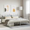 vidaXL Estrutura de cama com cabeceira e p&eacute;s 200x200 cm metal branco