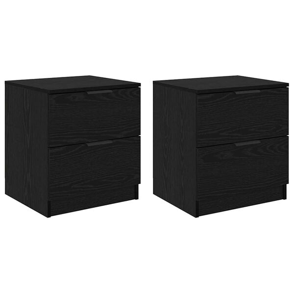 vidaXL Arm&aacute;rio de Cabeceira 2 pcs Carvalho Preto 45 x 39 x 50cm
