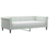 vidaXL Sof&aacute;-cama com colch&atilde;o 90x190 cm veludo cinzento-claro