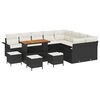 vidaXL Conjunto de Sof&aacute; de Jardim 13 unid. Preto vime PE