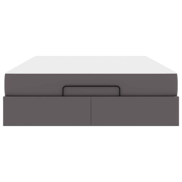 vidaXL Estrutura de cama com colch&atilde;o com colch&atilde;o 2 pcs Cinzeto PVC
