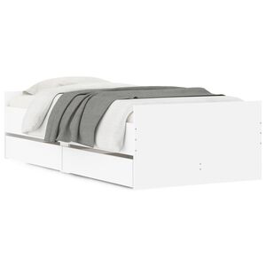 vidaXL Estrutura de cama com gavetas 90x200 cm branco