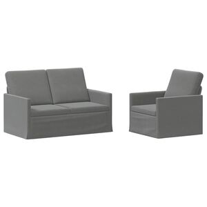 vidaXL Conjunto de Sof&aacute;s 2 pcs Cinzento-Escuro Veludo (V)