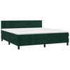 vidaXL Cama com molas/colch&atilde;o 160x200 cm veludo verde-escuro