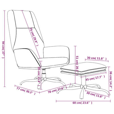 vidaXL Cadeira de descanso com banco tecido de microfibra castanho