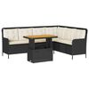 vidaXL 2 pcs conjunto sof&aacute;s de jardim com almofad&otilde;es vime PE preto