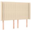 vidaXL Cama box spring c/ colch&atilde;o e LED 140x190 cm tecido cor creme