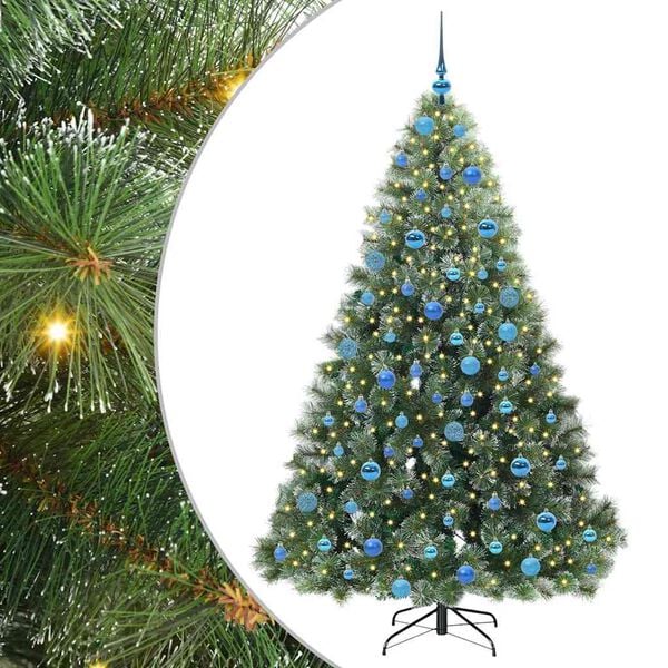 vidaXL &Aacute;rvore de Natal Artificial com 300 LEDs Verde 180 cm PE e PVC