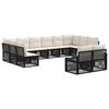 vidaXL Conjunto de Sof&aacute; de Jardim 12 pcs Preto vime PE