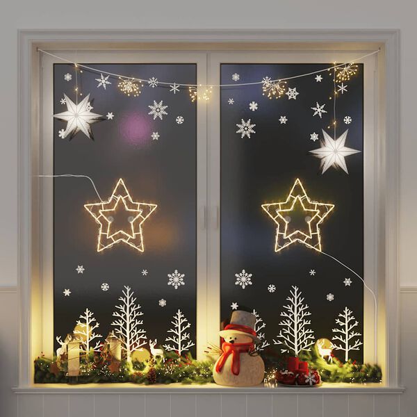 vidaXL Luzes de Natal Silhueta da estrela 2 pcs 50 LEDs branco quente