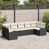 vidaXL Conjunto de Sof&aacute; de Jardim 7 pcs Preto Rattan de Polipropileno